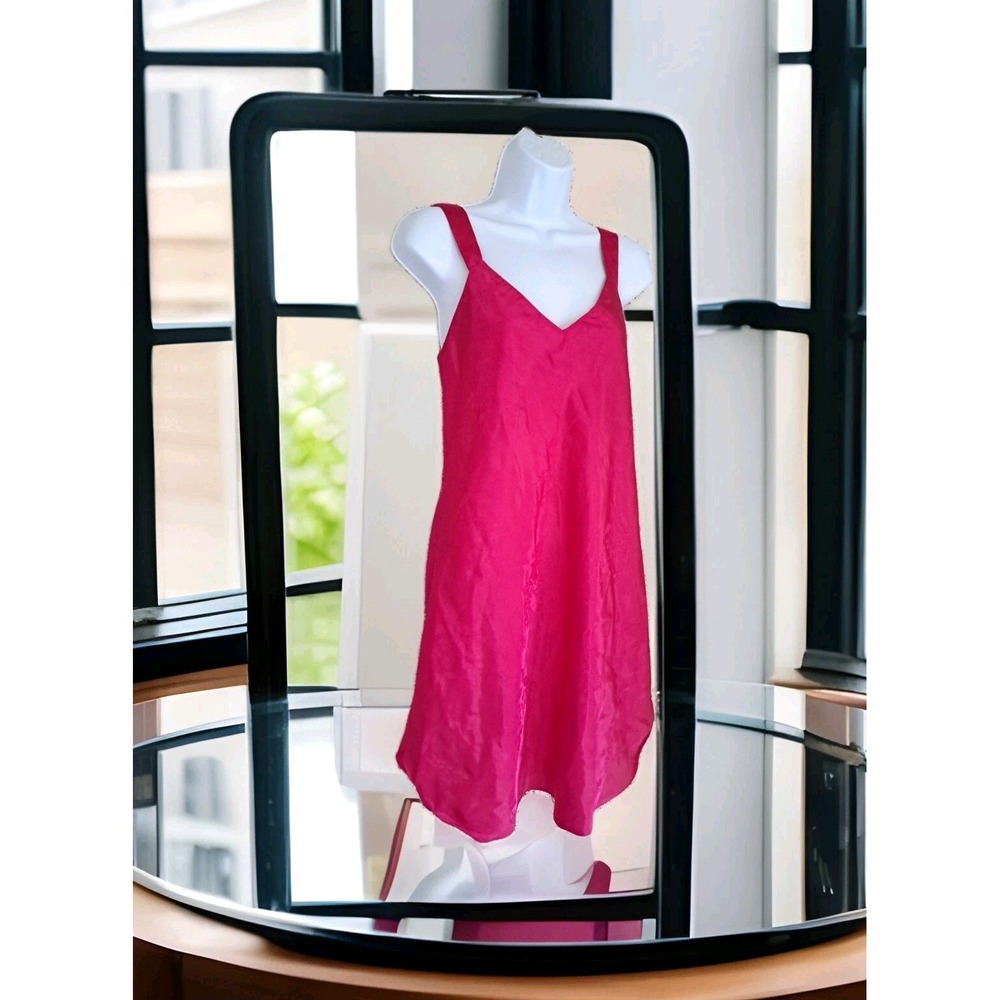 Barbizon Slip Dress L Pink  Satin Nightgown Intimate Apparel Sexy Lingerie